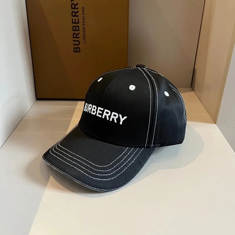 Burberry Black & White Logo Cap Headwear