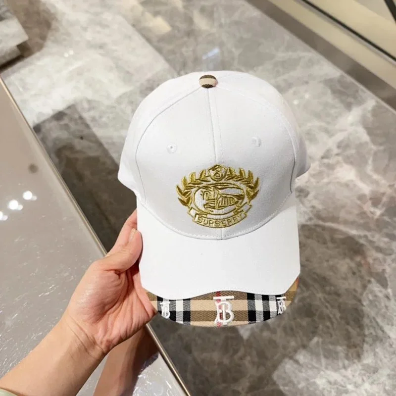 Burberry White Gold Crest Cap Headwear