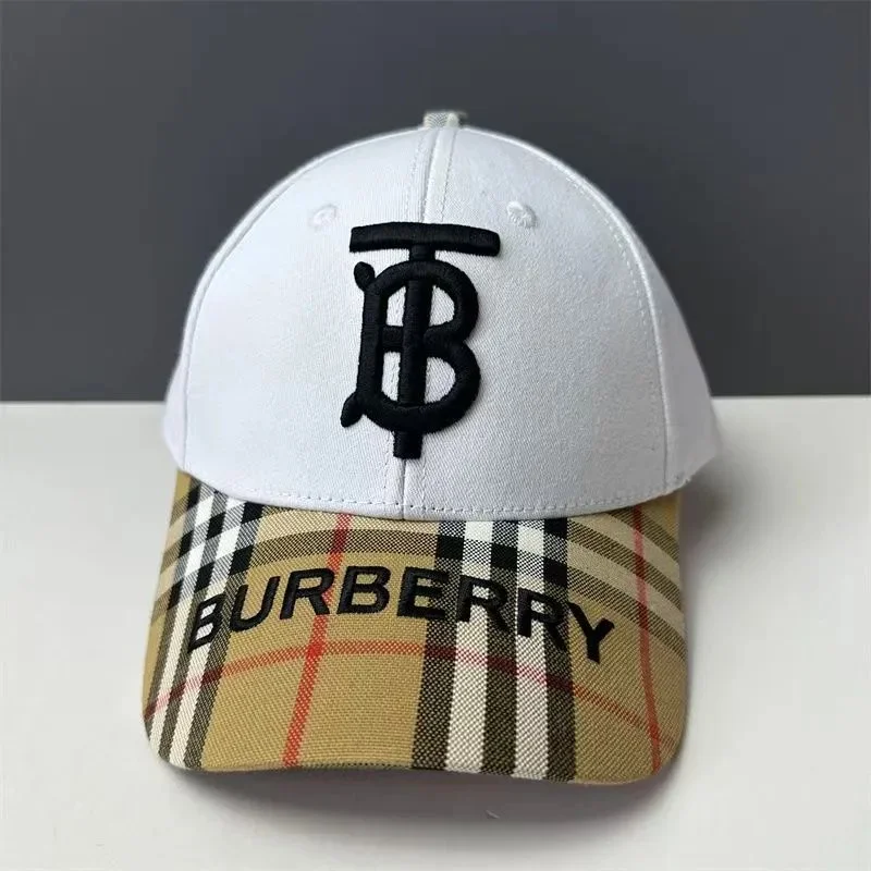 Burberry TB Monogram White & Checkered Cap