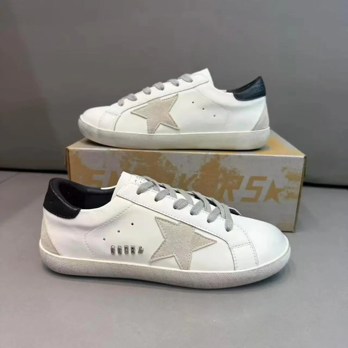 Golden Goose Super-Star White/Gold Star Sneakers