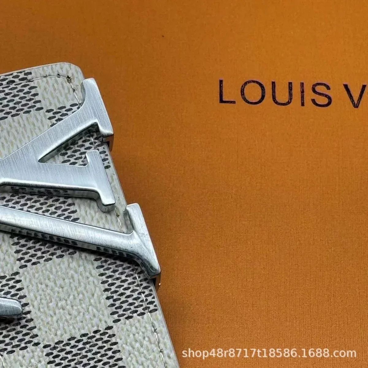 Louis Vuitton Tabi White Check Silver Buckle Wallet