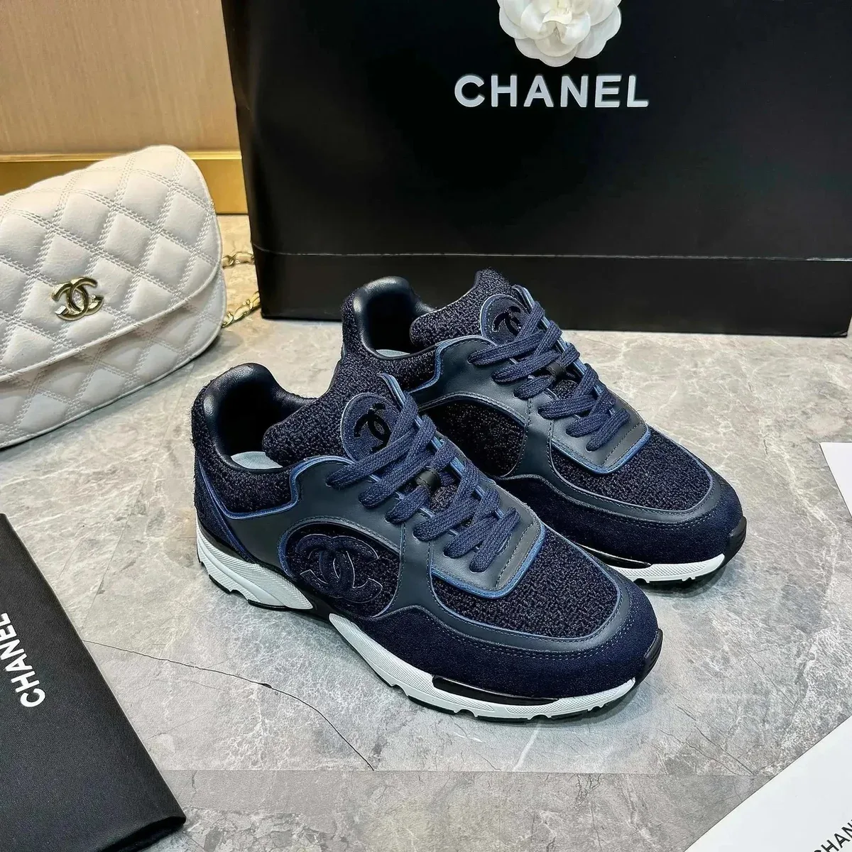 Chanel Runners Navy Blue Sneakers