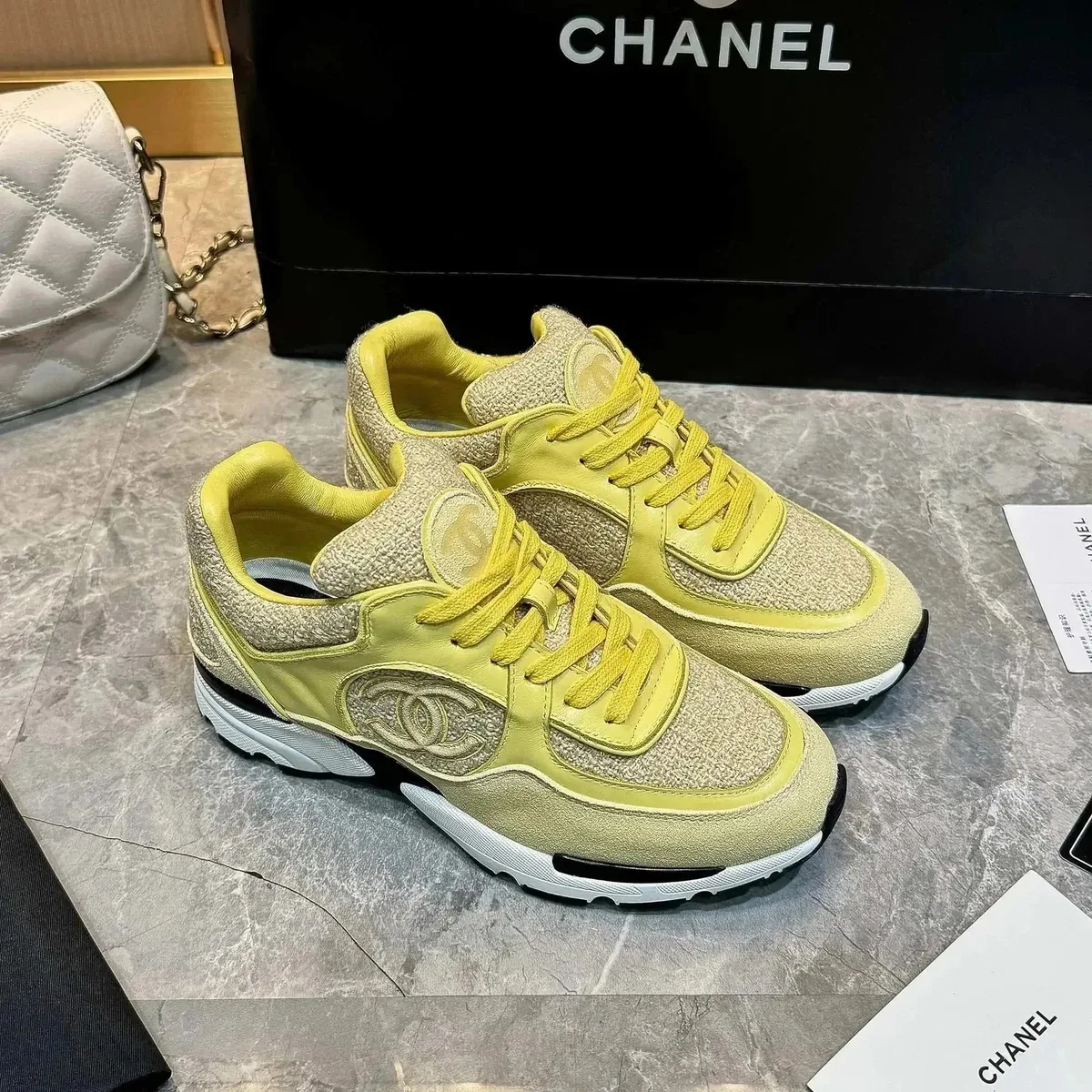 Chanel Runners Yellow Beige Sneakers