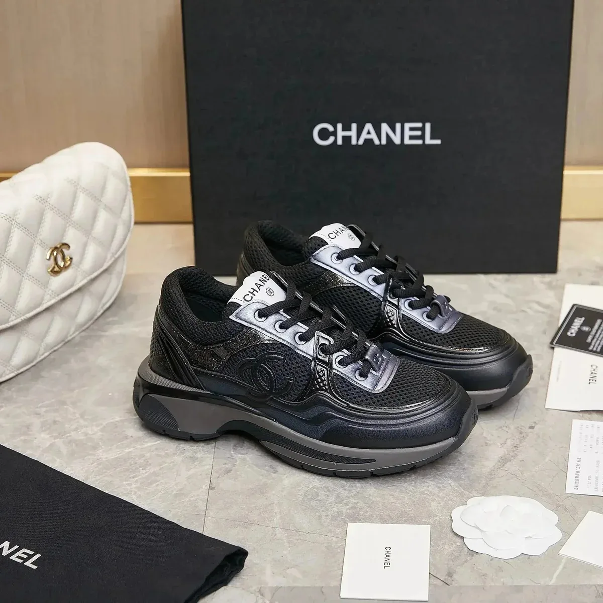 Chanel Runners Black/White Sneakers