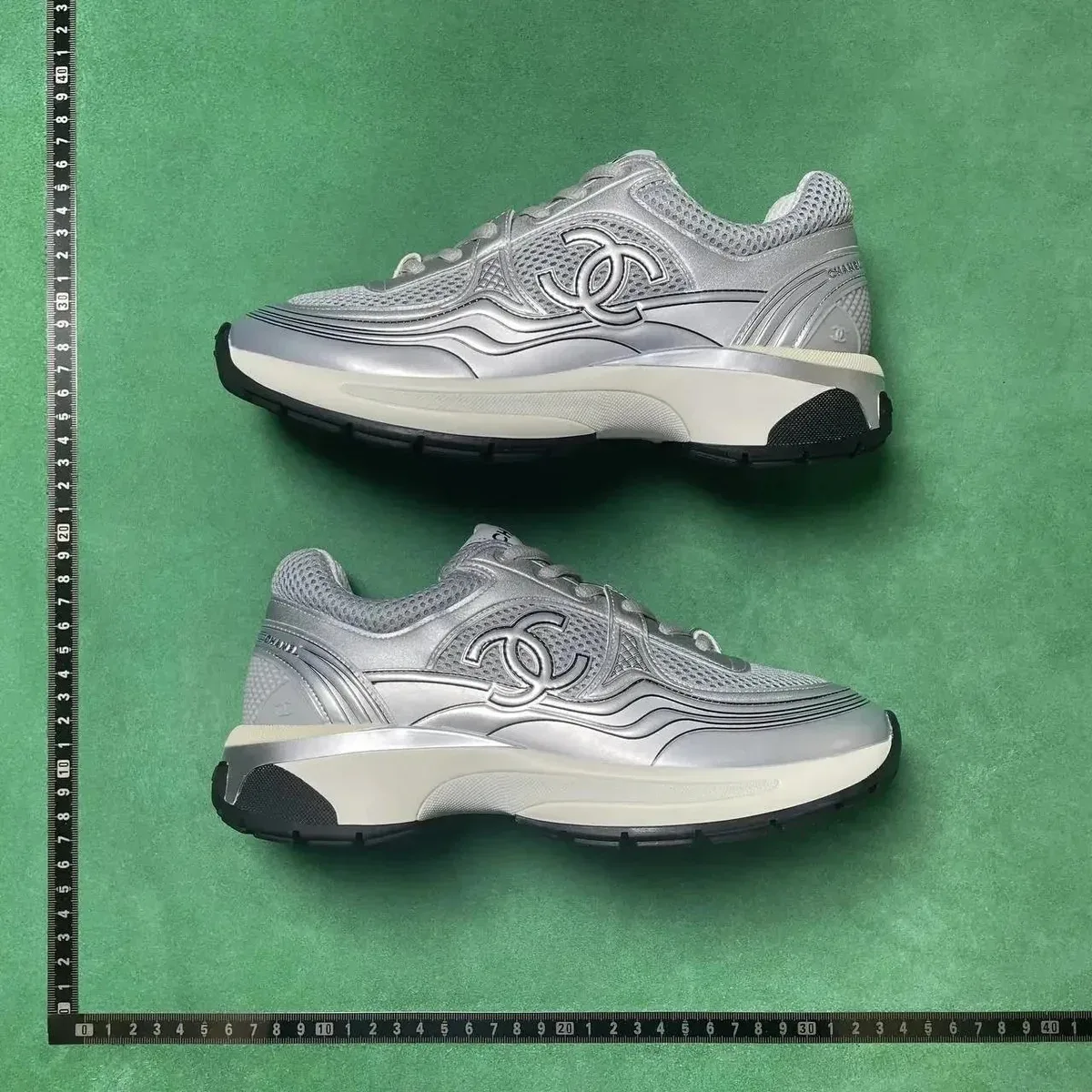 Chanel Runners Silver Metallic Sneakers