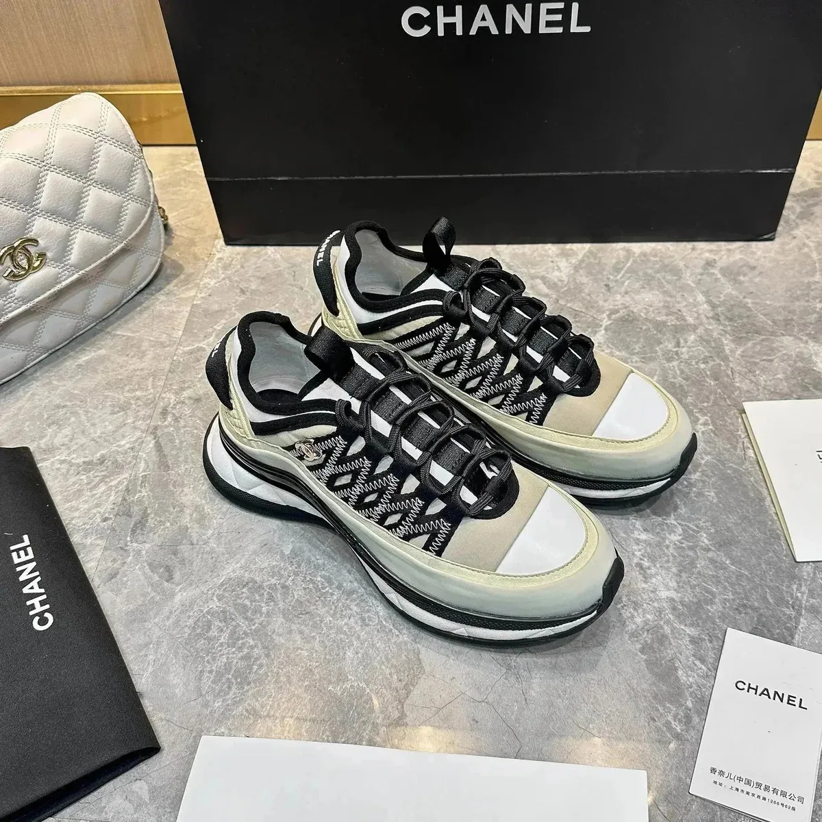 Chanel Runners White/Black Sneakers