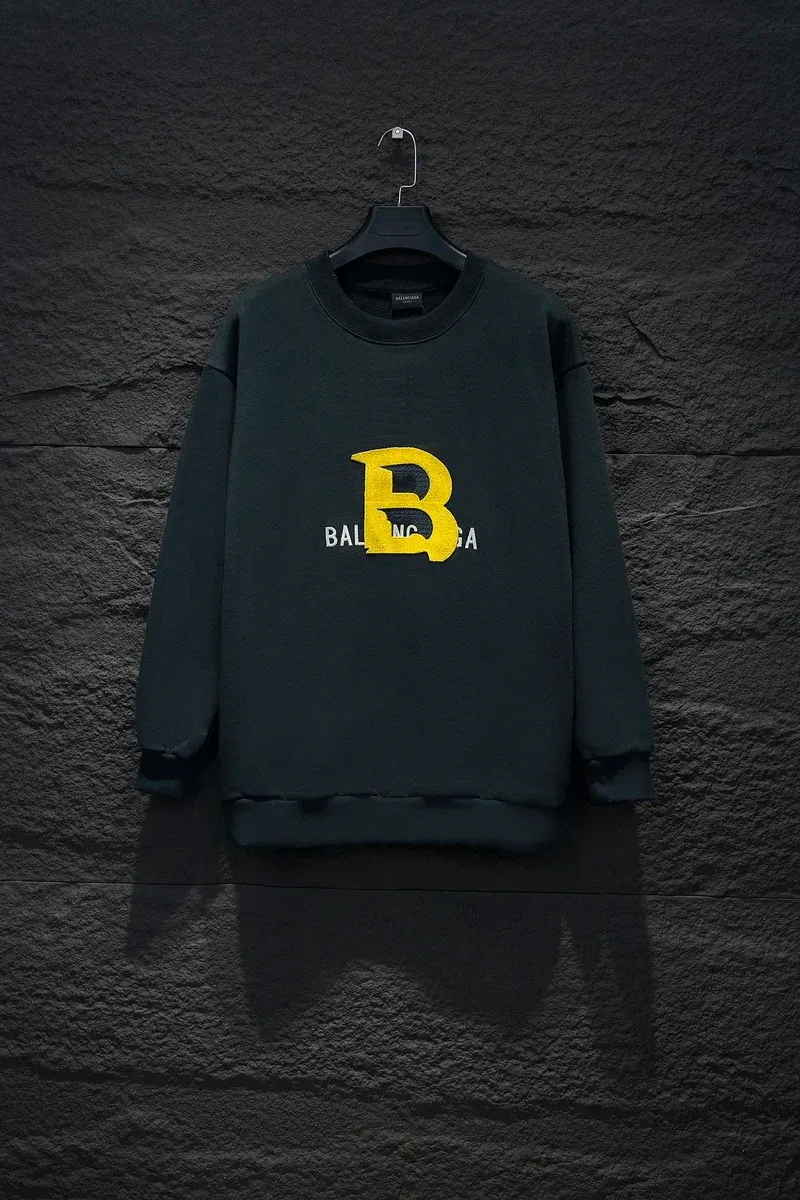 Balenciaga B Logo Oversized Black Sweatshirt