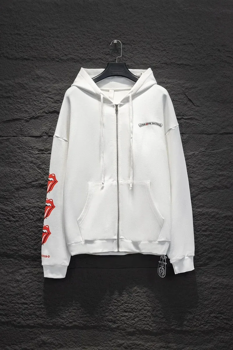 Chrome Hearts CH Cross White Zip-Up Hoodie