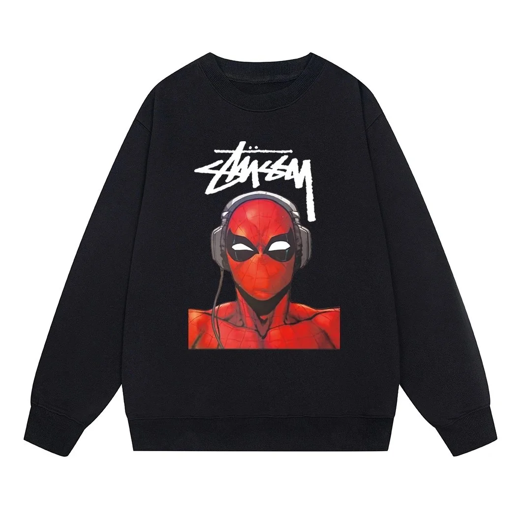 Stussy Stüssy Spider-Man Graphic Sweatshirt Black Casual