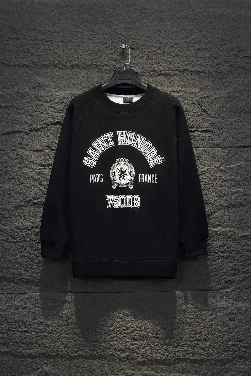 Saint Laurent Saint Honore Black Crewneck Sweatshirt
