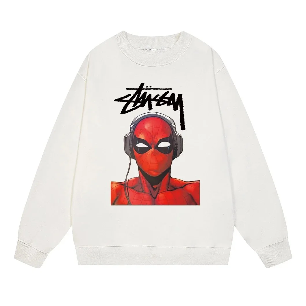 Stussy Spider-Man Graphic Crewneck Sweatshirt White