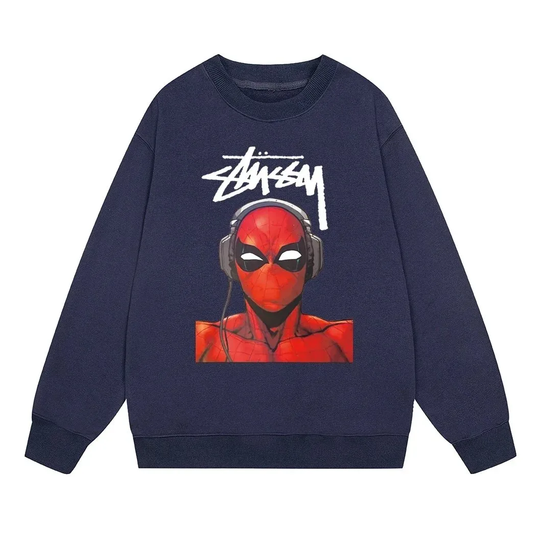 Stussy Spider-Man Graphic Sweatshirt Navy