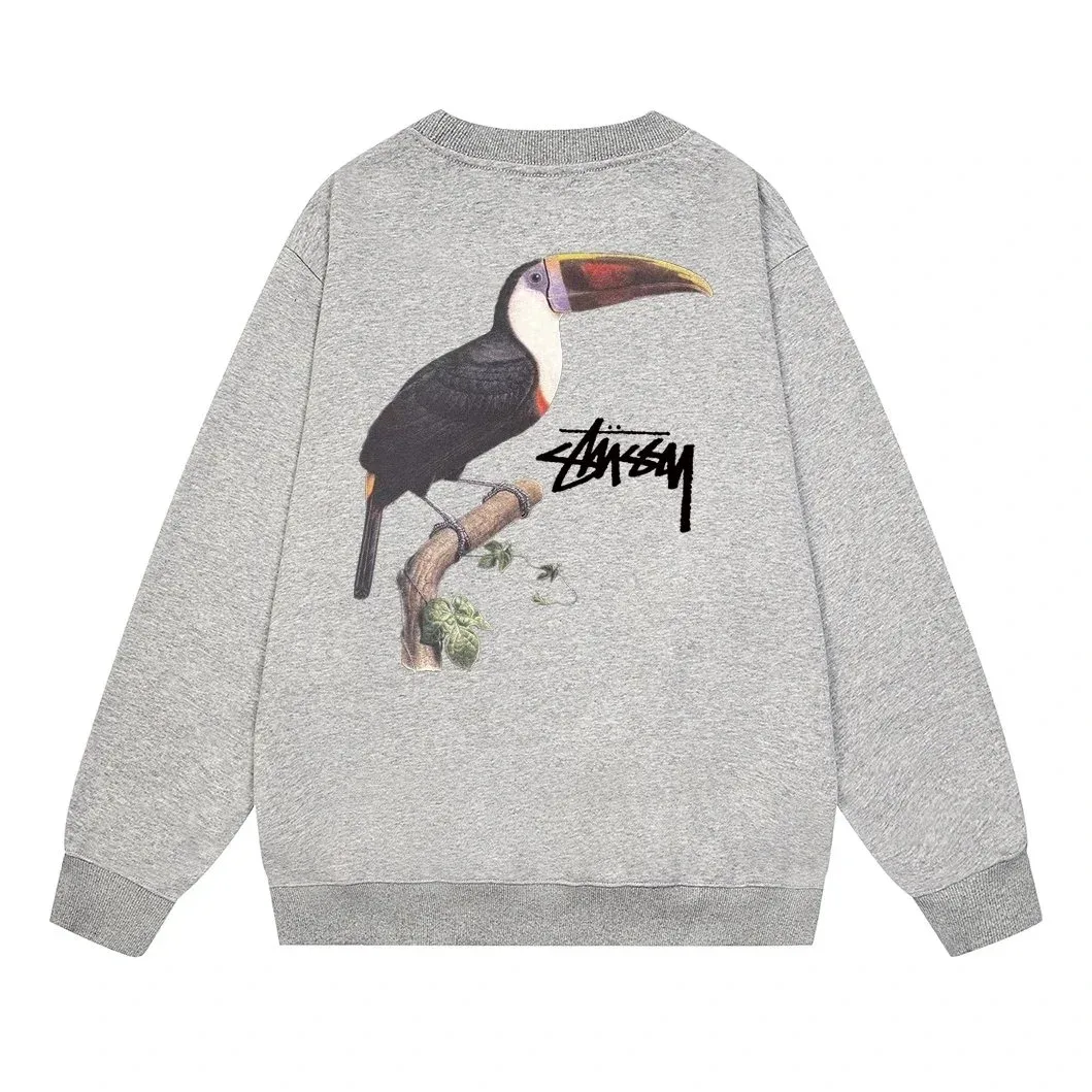 Stussy Toucan Print Crewneck Sweatshirt Grey