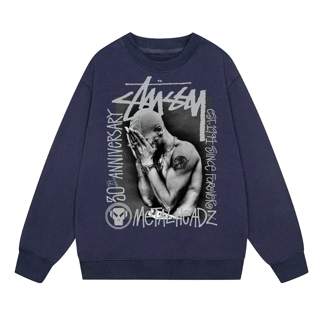 Stussy 30th Anniversary Metal Headz Navy Hoodie