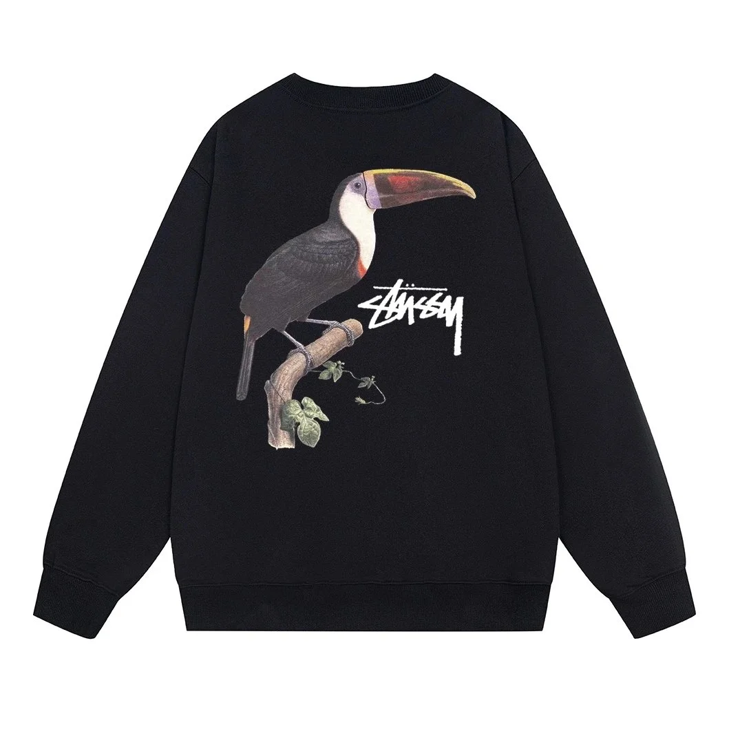 Stussy Toucan Print Crewneck Sweatshirt Black