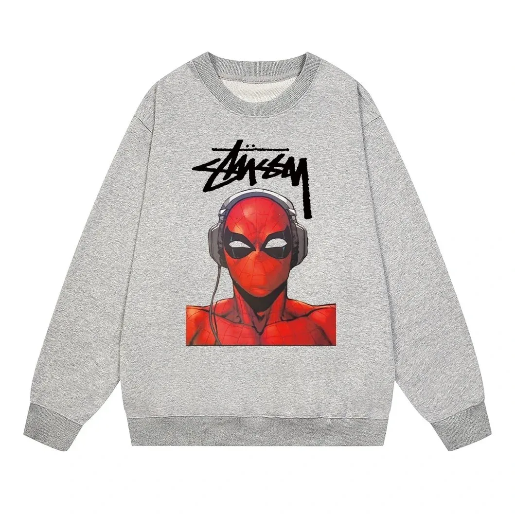 Stussy Stüssy Spider-Man Graphic Sweatshirt Grey