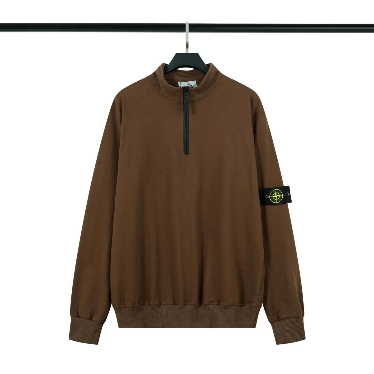Stone Island 68-15 Half-Zip Sweatshirt Brown