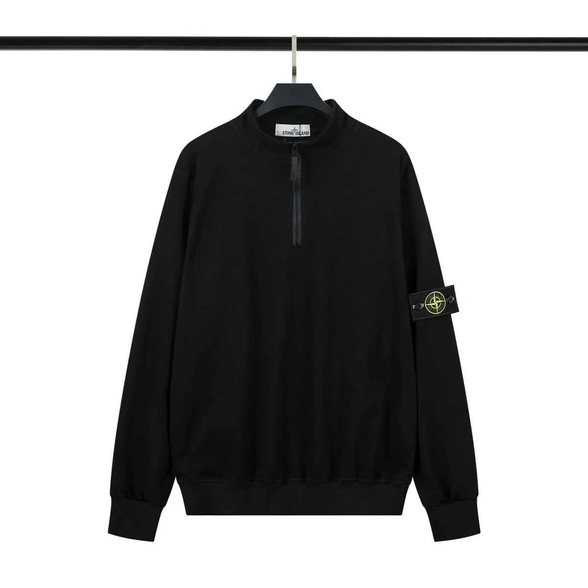 Stone Island 68-15 Half-Zip Black Sweatshirt