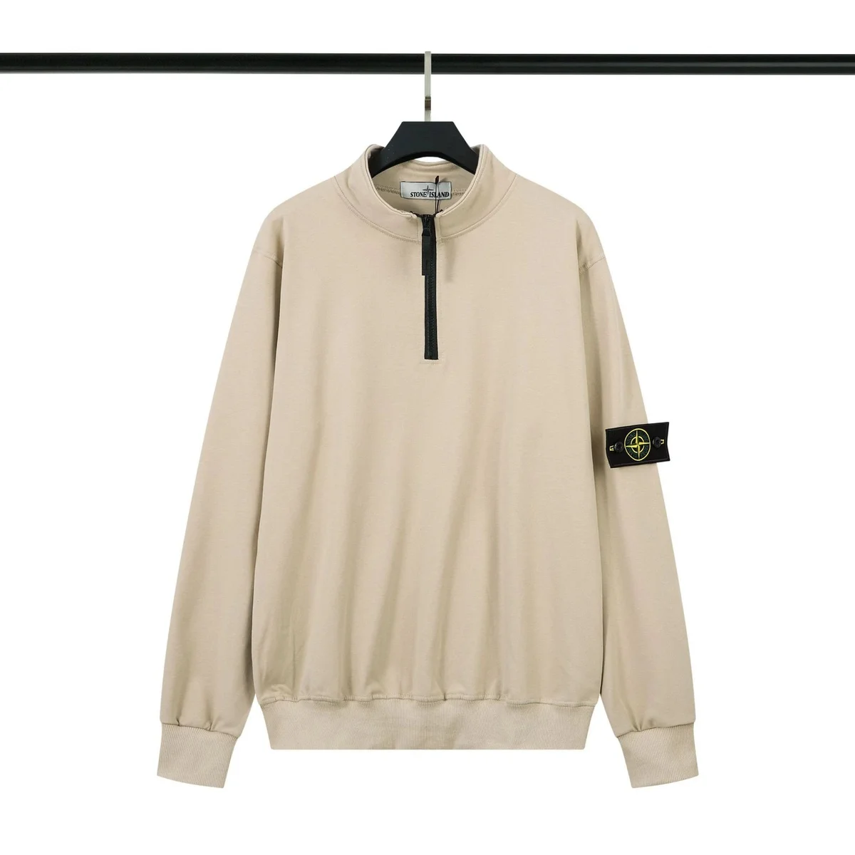Stone Island 68-15 Half-Zip Beige Pullover