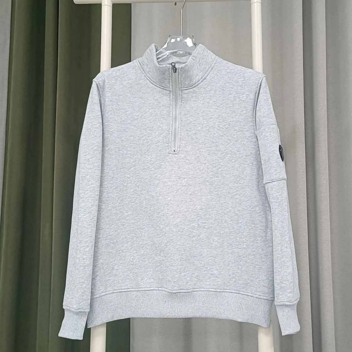 Grey Solid Half-Zip Sweatshirt BB-02