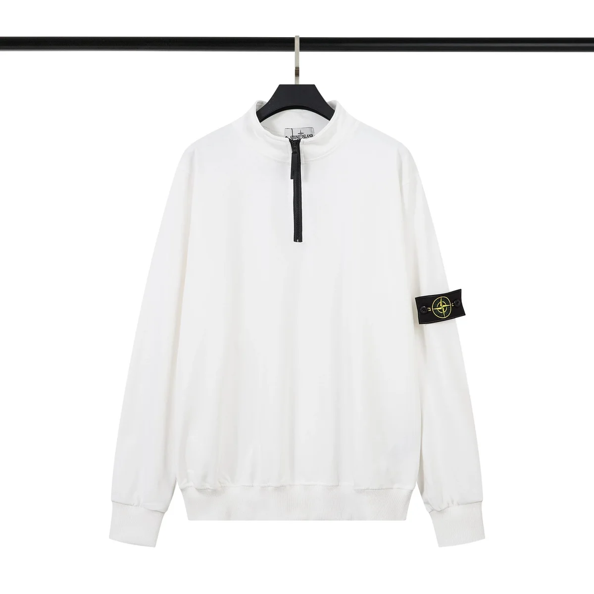 Stone Island 68-15 White Half-Zip Sweatshirt