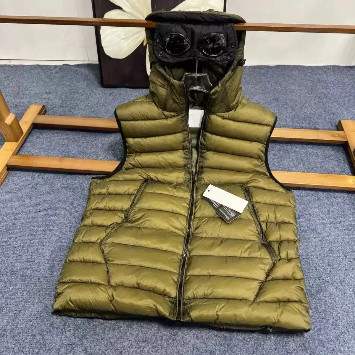 C.P. Company Goggle Olive Puffer Vest