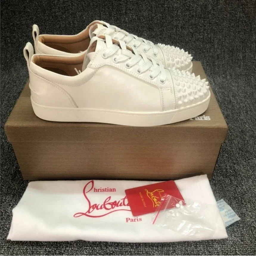 Christian Louboutin Louis Vuitton White Spiked Sneakers