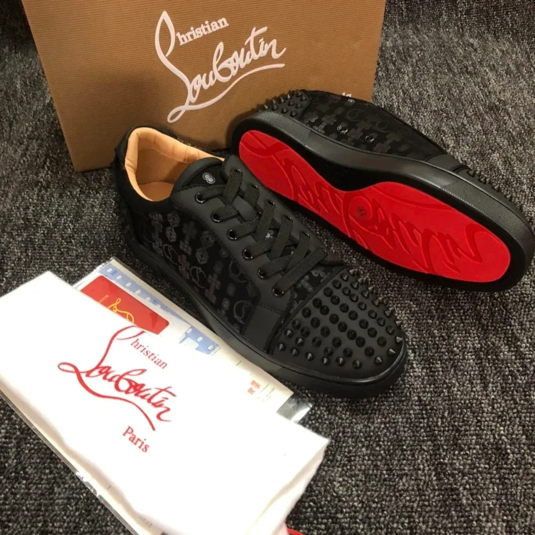 Christian Louboutin Runners Black Spikes Sneakers