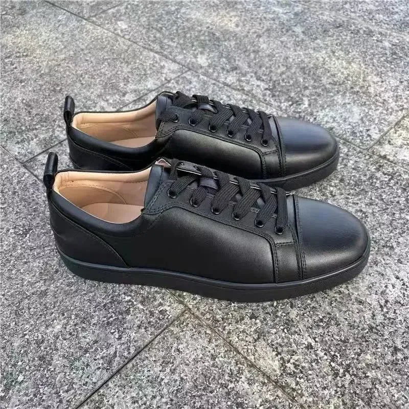 Christian Louboutin Loubi Black Leather Sneakers