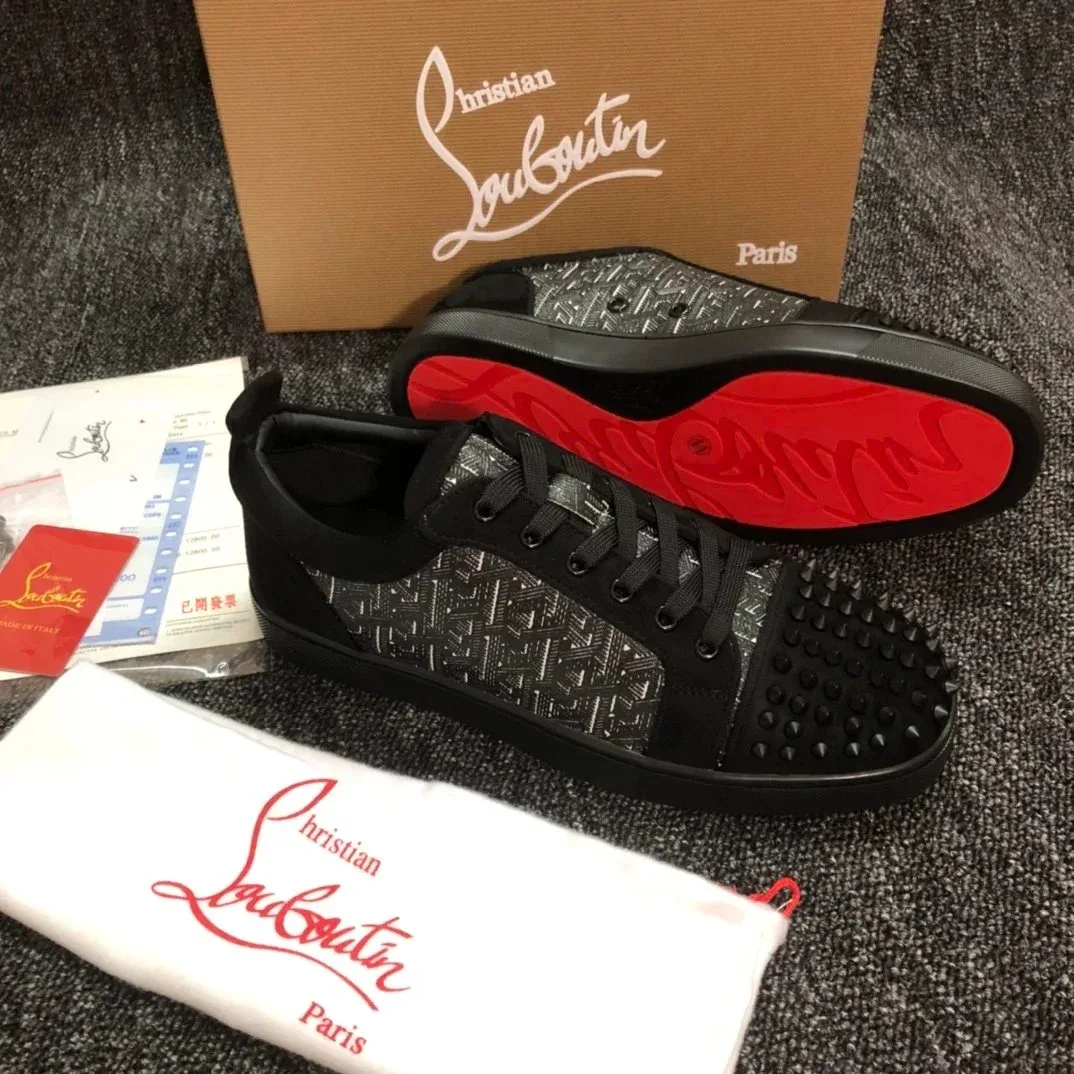Christian Louboutin Louis Black Spikes Sneakers