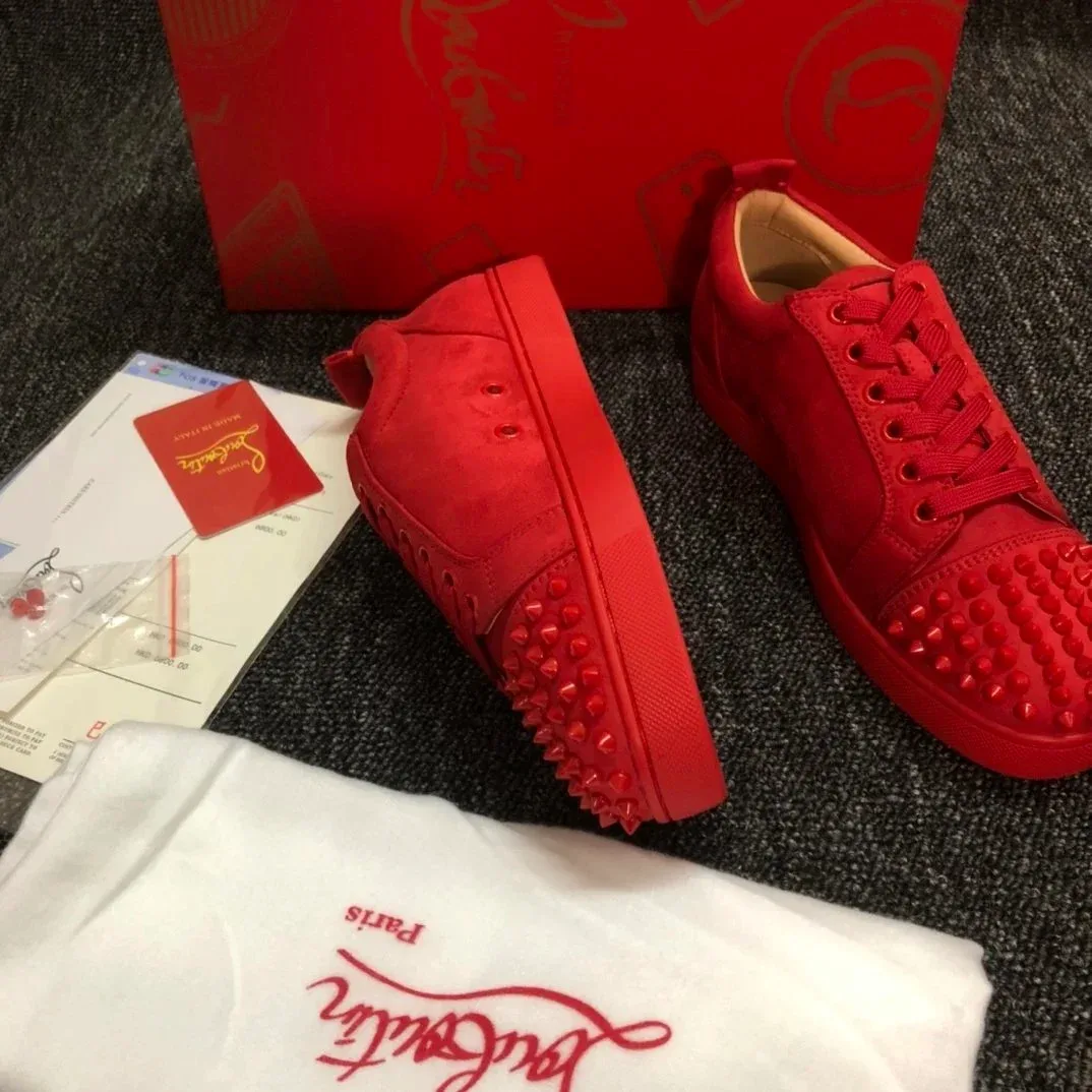Christian Louboutin Runners Red Spikes Sneakers