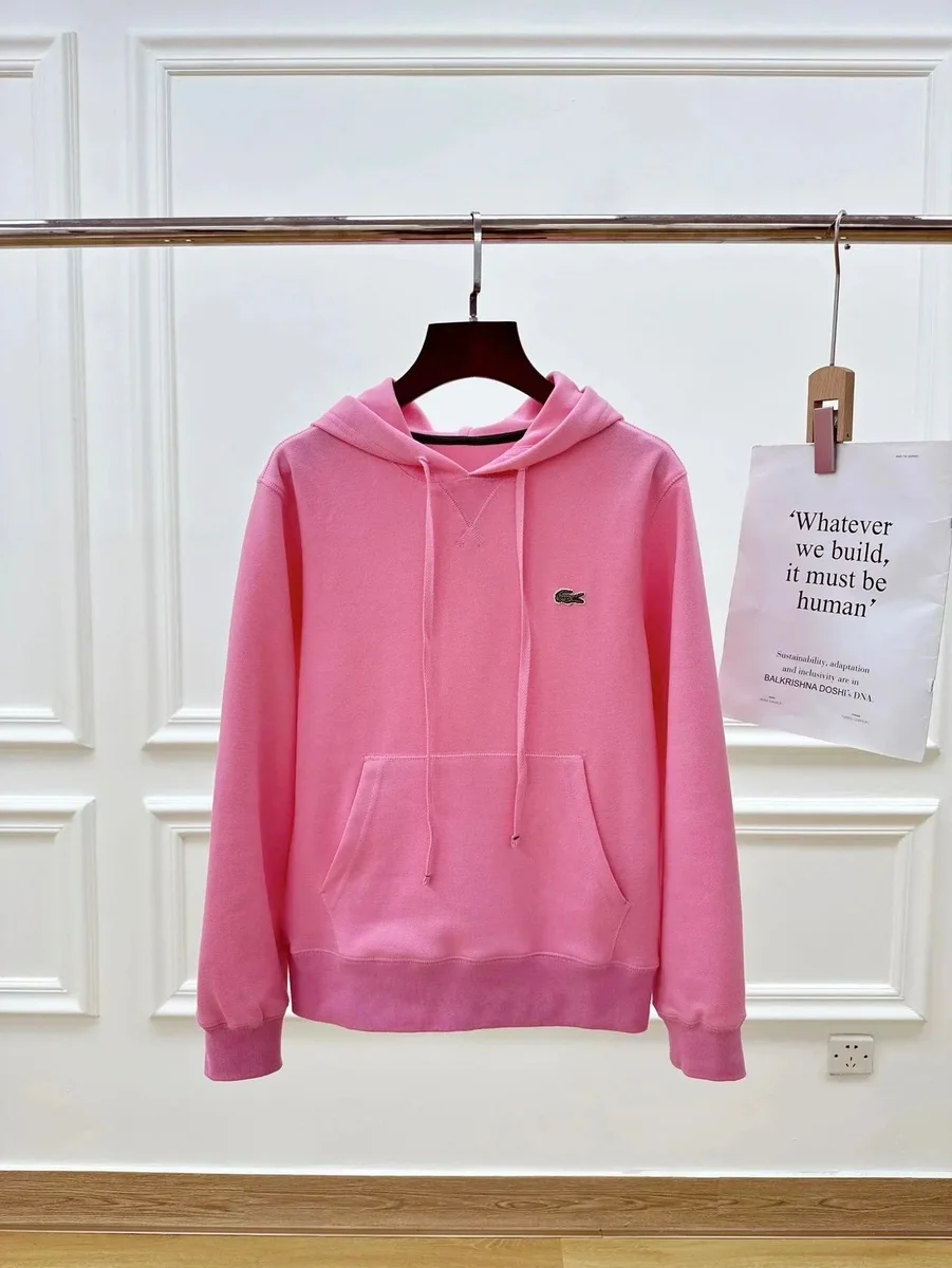 Lacoste Pink Crocodile Hoodie Sweatshirt