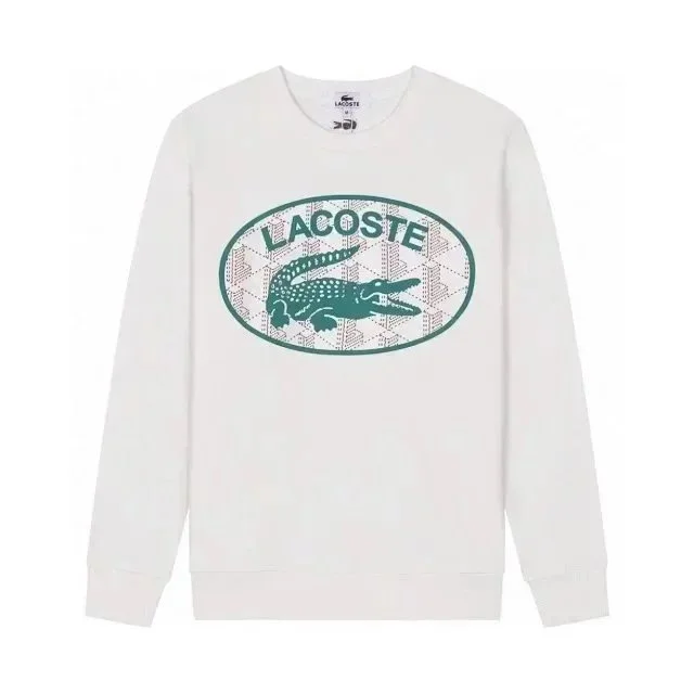 Lacoste Crocodile Graphic Crew Neck Sweatshirt White