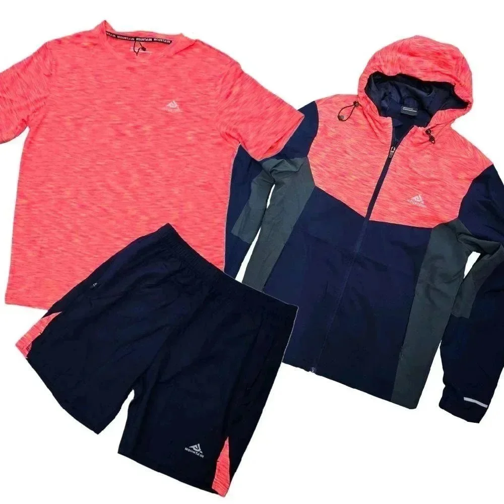 Mountain Active Set - Coral/Navy Shorts & Jacket