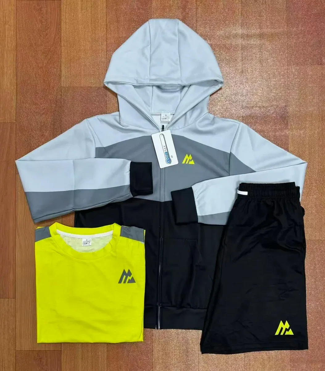 Unisex Colorblock Hoodie & Shorts Set - L284