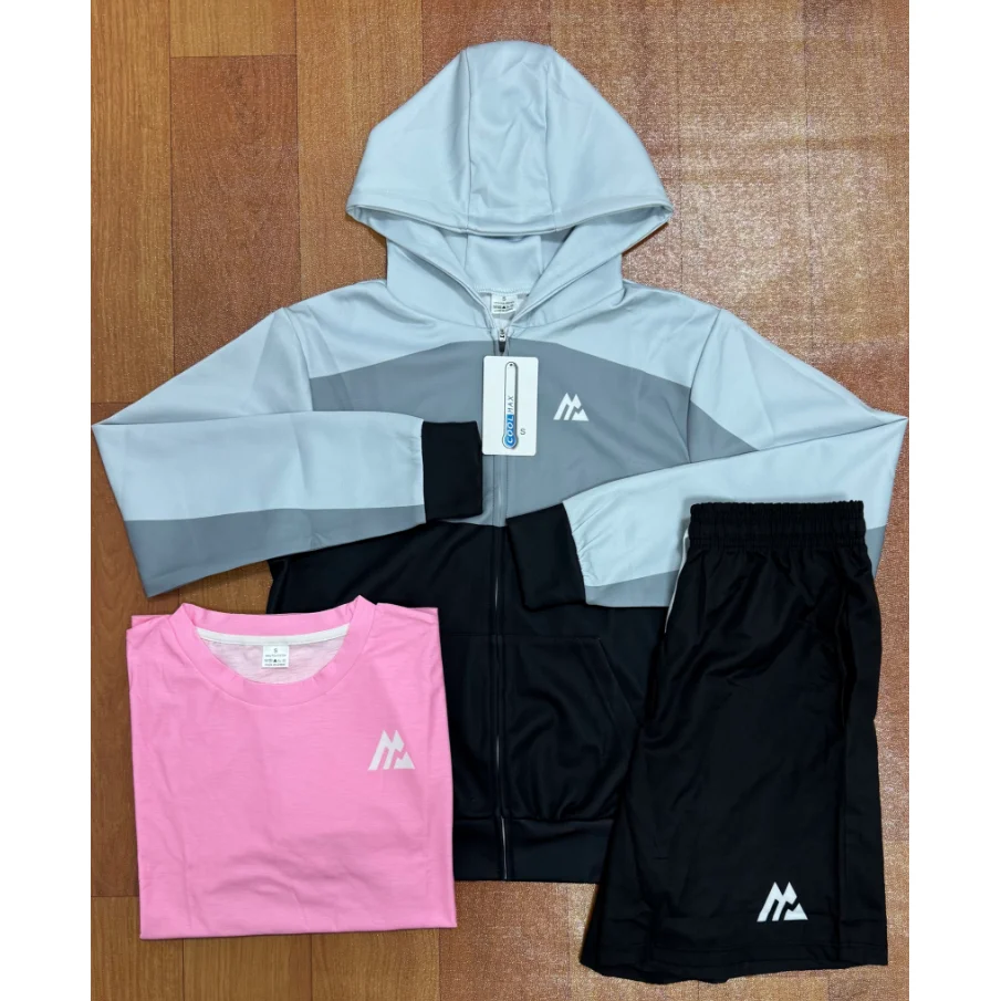 Unisex Colorblock Hoodie & Shorts Set - L276
