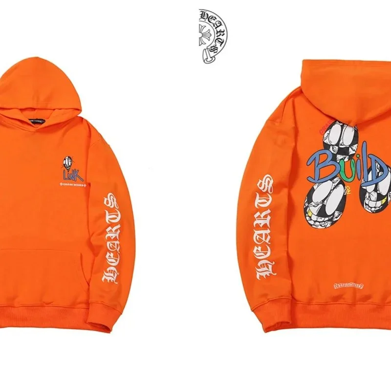 Chrome Hearts Build Hearts Orange Hoodie