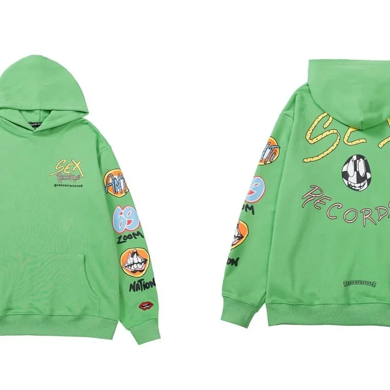 Chanel Green Record Print Hoodie