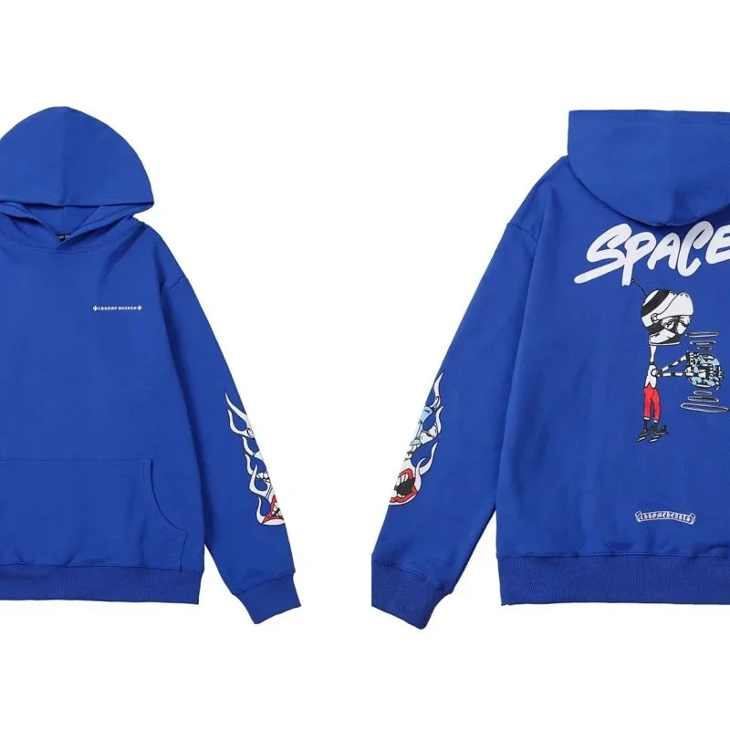 Chrome Hearts Space Print Hoodie Blue Cotton