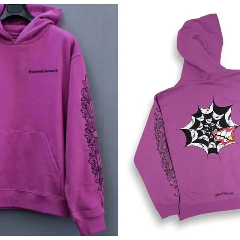 Chrome Hearts Purple Web Print Hoodie