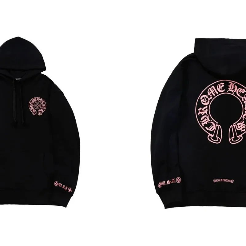 Chrome Hearts CH Cross Black Pink Hoodie