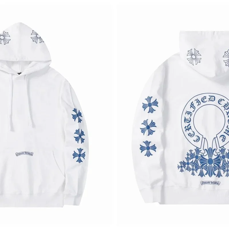 Chrome Hearts White Blue Floral Hoodie