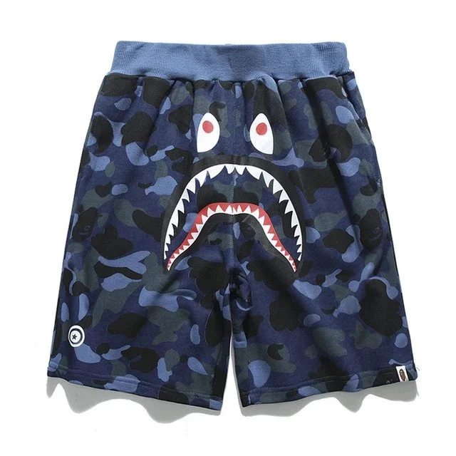 A Bathing Ape BAPE STA Blue Camo Shark Shorts