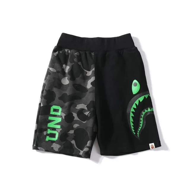A Bathing Ape BAPE STA 18 Black Green Camo Shorts