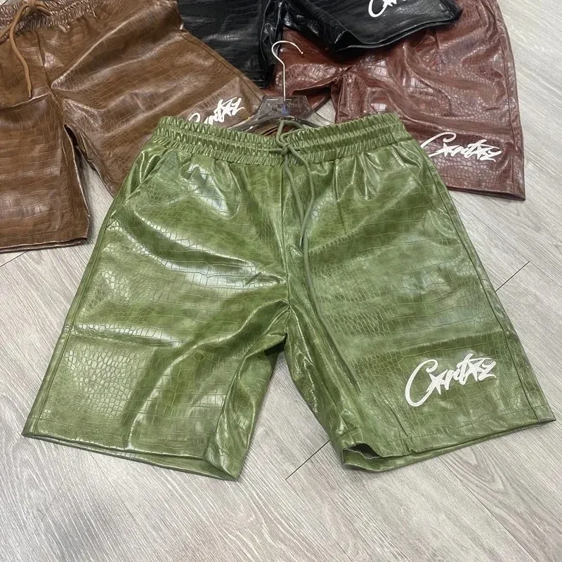Corteiz RTW Green Crocodile Texture Shorts