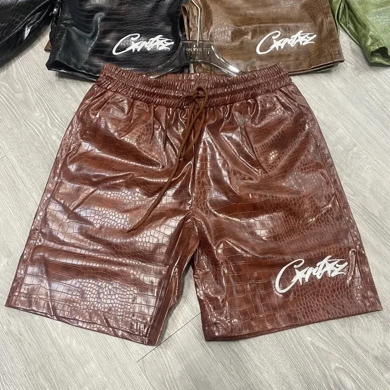 Corteiz RTW Crocodile Texture Shorts Brown