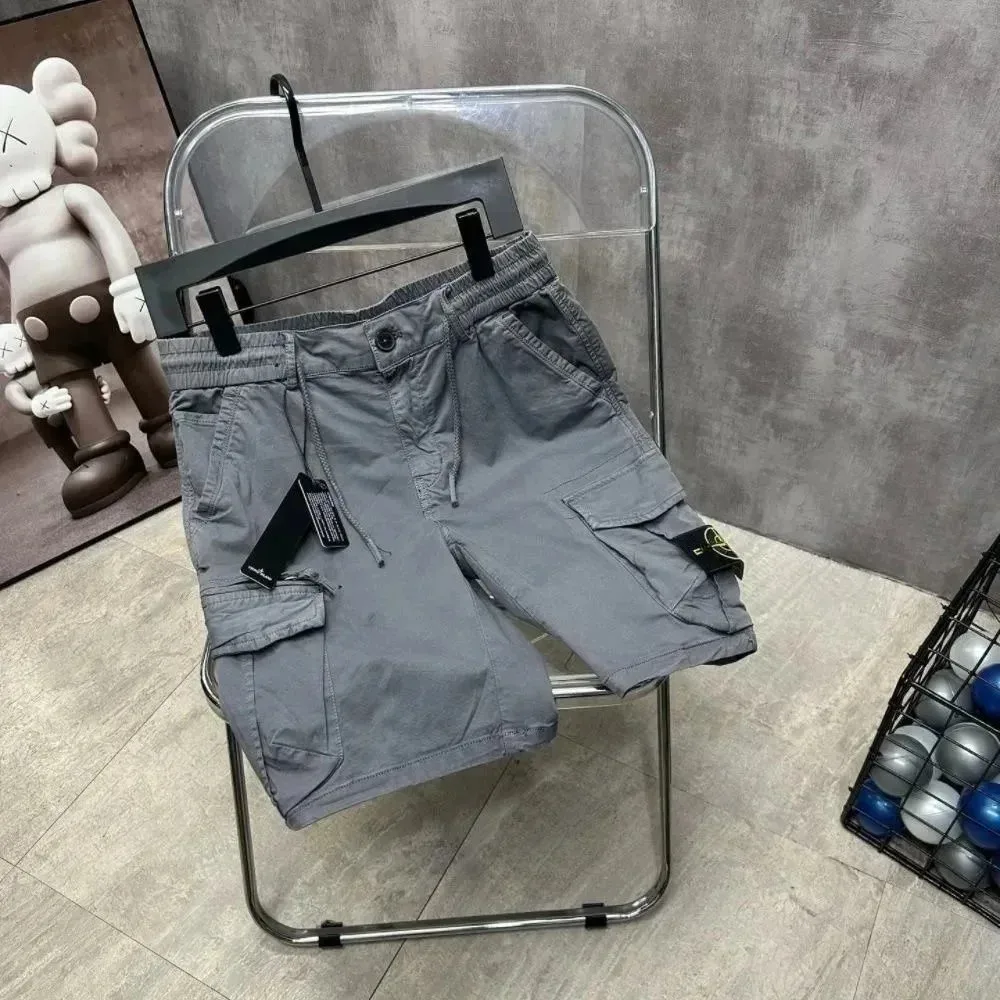 Stone Island 68-15 Grey Cargo Shorts