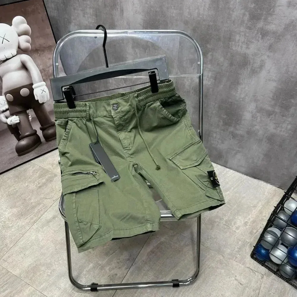 Stone Island 68-15 Olive Cargo Shorts