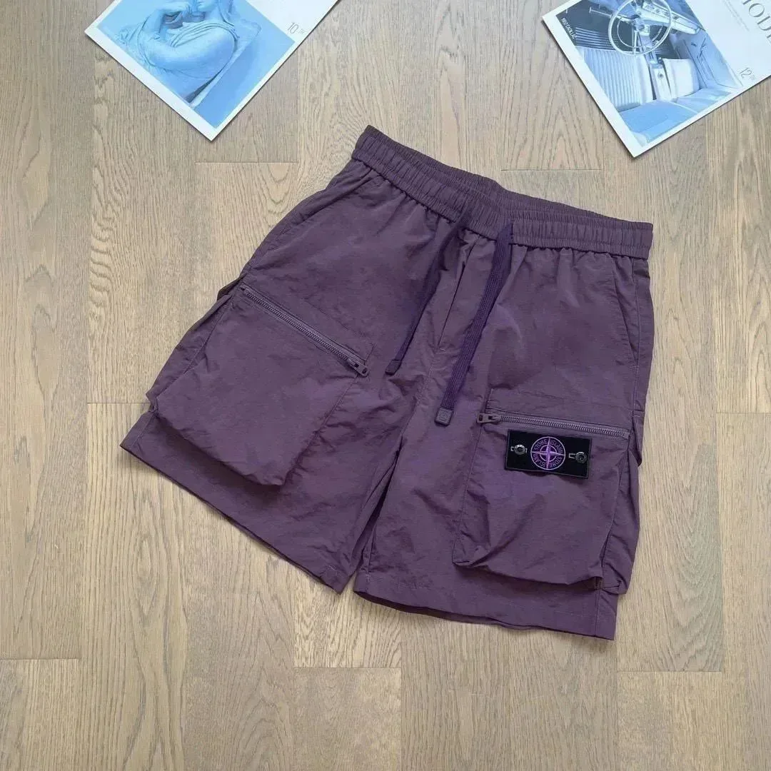 Stone Island 68-15 Purple Cargo Shorts