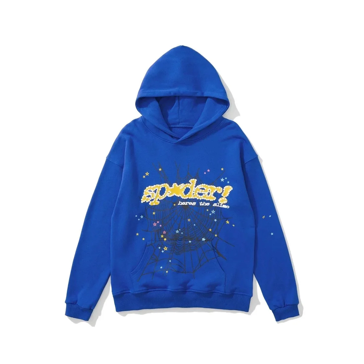 Blue Spider Print Hoodie Sweatshirt